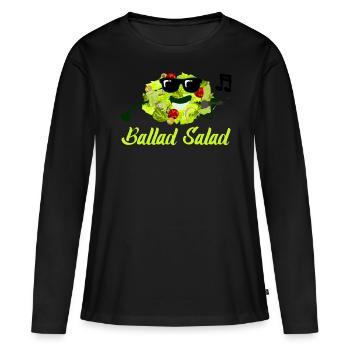Salade Chantante Salades Légumes Vegan - T-shirt manches longues Premium bio Femme - noir - Devant - Julia (174cm)