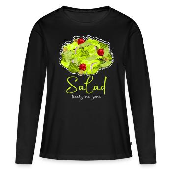 Salade Vegan Salades Végétariennes - T-shirt manches longues Premium bio Femme - noir - Devant - Julia (174cm)