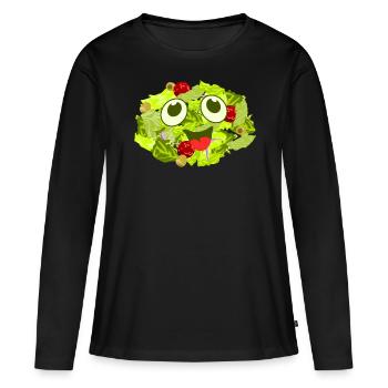 Salade Salades Mignonnes Vegan - T-shirt manches longues Premium bio Femme - noir - Devant - Julia (174cm)