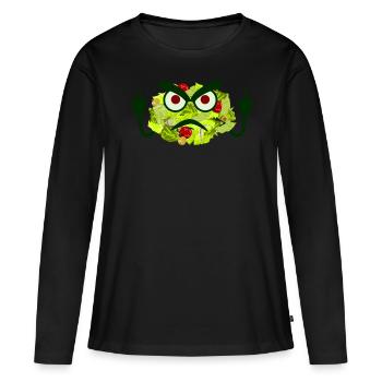 Salade Salades Vegan Végétarien - T-shirt manches longues Premium bio Femme - noir - Devant - Julia (174cm)