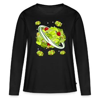 Salade Végétarienne Salades Vegan - T-shirt manches longues Premium bio Femme - noir - Devant - Julia (174cm)