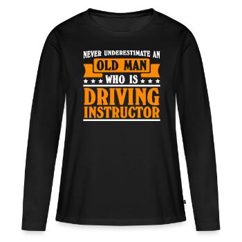 École de conduite moniteur d’auto-école - T-shirt manches longues Premium bio Femme - noir - Devant - Julia (174cm)
