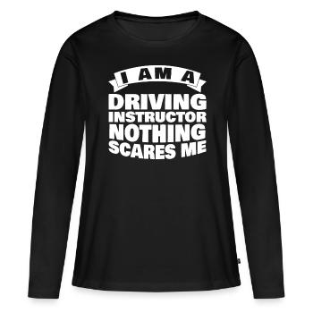 Instructeur d’auto-école Joke Apprenti conducteur - T-shirt manches longues Premium bio Femme - noir - Devant - Julia (174cm)
