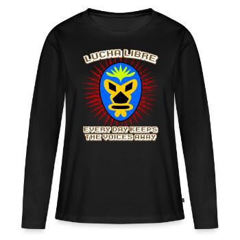Masques Lucha Libre Masque Lutte - T-shirt manches longues Premium bio Femme - noir - Devant - Julia (174cm)