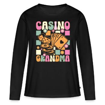 Groovy Slot Machine Casino Liebhaber Glücksspiel - Frauen Premium Bio Langarmshirt - Schwarz - Vorne - Julia (174cm)