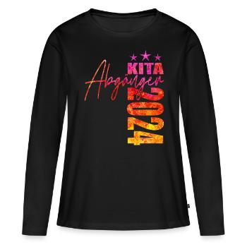 Kita Abgänger 2024 - Frauen Premium Bio Langarmshirt - Schwarz - Vorne - Julia (174cm)