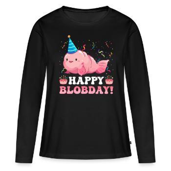 Drôle Blobfish Anniversaire Créature De La Mer - T-shirt manches longues Premium bio Femme - noir - Devant - Julia (174cm)