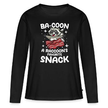 Ba-Coon A Raccoon's Favorite Snack Waschbär - Frauen Premium Bio Langarmshirt - Schwarz - Vorne - Julia (174cm)