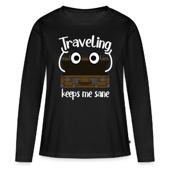Valise Bagages Valises Tavelling - T-shirt manches longues Premium bio Femme - noir - Devant - Julia (174cm)