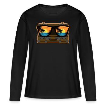 Valise Valises Bagages Tavelling - T-shirt manches longues Premium bio Femme - noir - Devant - Julia (174cm)