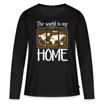 Valise Tavelling Bagages - T-shirt manches longues Premium bio Femme - noir - Devant - Julia (174cm)