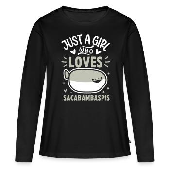 Fisch Meme - Frauen Premium Bio Langarmshirt - Schwarz - Vorne - Julia (174cm)