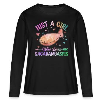 Fisch Meme - Frauen Premium Bio Langarmshirt - Schwarz - Vorne - Julia (174cm)