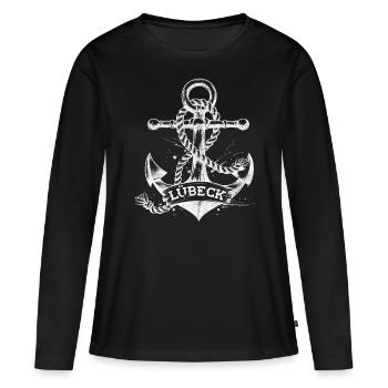 Ancre de Lübeck - T-shirt manches longues Premium bio Femme - noir - Devant - Julia (174cm)