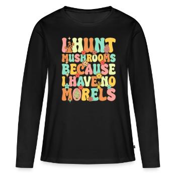 Groovy Pilzjagd - Frauen Premium Bio Langarmshirt - Schwarz - Vorne - Julia (174cm)