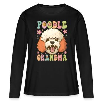 Groovy Hundeliebhaberin - Frauen Premium Bio Langarmshirt - Schwarz - Vorne - Julia (174cm)