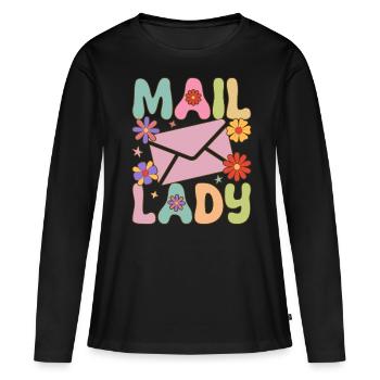 Postdienst weibliche Postangestellte - Frauen Premium Bio Langarmshirt - Schwarz - Vorne - Julia (174cm)
