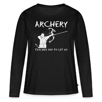 Compound Bow Shooting Joke Archery Bow - Frauen Premium Bio Langarmshirt - Schwarz - Vorne - Julia (174cm)