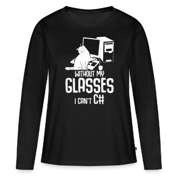 Programmeur Informatique Admin - T-shirt manches longues Premium bio Femme - noir - Devant - Julia (174cm)