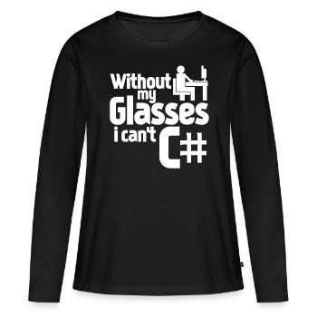 Admin Programmeur Informatique - T-shirt manches longues Premium bio Femme - noir - Devant - Julia (174cm)