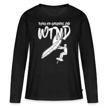 Wing Surf Wing Wing Foil - T-shirt manches longues Premium bio Femme - noir - Devant - Julia (174cm)