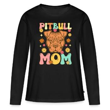 Groovy Hundeliebhaberin - Frauen Premium Bio Langarmshirt - Schwarz - Vorne - Julia (174cm)