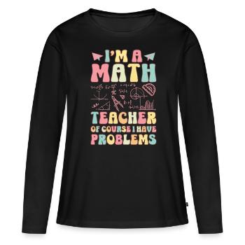 Groovy Schullehrerin - Frauen Premium Bio Langarmshirt - Schwarz - Vorne - Julia (174cm)