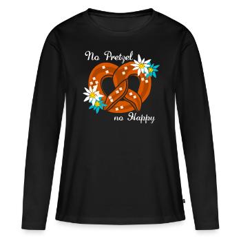 Bretzel Bretzels de Bavière - T-shirt manches longues Premium bio Femme - noir - Devant - Julia (174cm)