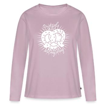 Pretzels Joke Pretzel - Frauen Premium Bio Langarmshirt - Altrosa - Vorne - Julia (174cm)