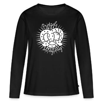 Bretzels Blague Bretzel - T-shirt manches longues Premium bio Femme - noir - Devant - Julia (174cm)