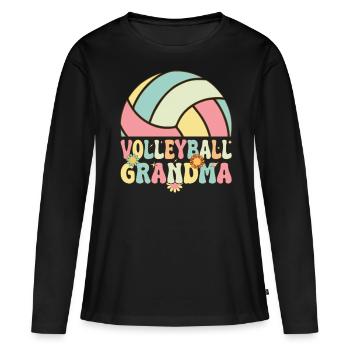 Groovy Volleyballspielerin - Frauen Premium Bio Langarmshirt - Schwarz - Vorne - Julia (174cm)