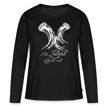 Méduses de méduses de méduses de mer - T-shirt manches longues Premium bio Femme - noir - Devant - Julia (174cm)