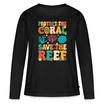 Récif corallien Aquarium de corail - T-shirt manches longues Premium bio Femme - noir - Devant - Julia (174cm)