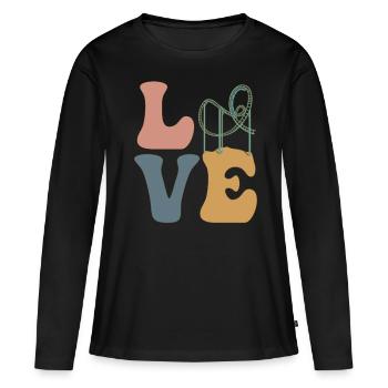 LOVE Roller Coaster Amusement Park - Women's Premium Organic Long Sleeve Shirt - black - Front - Julia (174cm)
