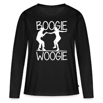 Boogie Woogie Dance Dancing Swing - Frauen Premium Bio Langarmshirt - Schwarz - Vorne - Julia (174cm)