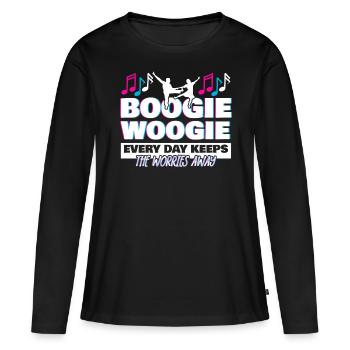 Boogie Woogie Dance Retro Swing - Frauen Premium Bio Langarmshirt - Schwarz - Vorne - Julia (174cm)