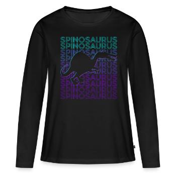 Spinosaurus Dinosaur Retro - Women's Premium Organic Long Sleeve Shirt - black - Front - Julia (174cm)