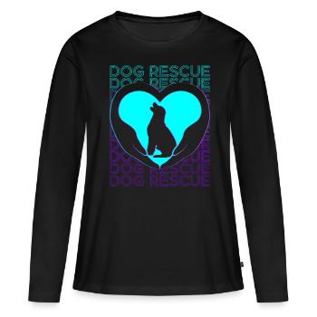 Sauvetage de chien Adoption Rétro - T-shirt manches longues Premium bio Femme - noir - Devant - Julia (174cm)