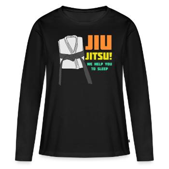 BJJ Ju-Jitsu Jiu-Jitsu brésilien - T-shirt manches longues Premium bio Femme - noir - Devant - Julia (174cm)