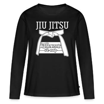 Ju-Jitsu BJJ Jujutsu Jiu-Jitsu - T-shirt manches longues Premium bio Femme - noir - Devant - Julia (174cm)