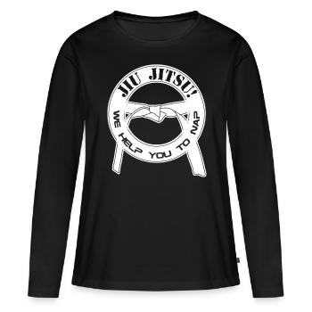 Ju-Jitsu Blague Jiu-Jitsu Brésilien BJJ - T-shirt manches longues Premium bio Femme - noir - Devant - Julia (174cm)
