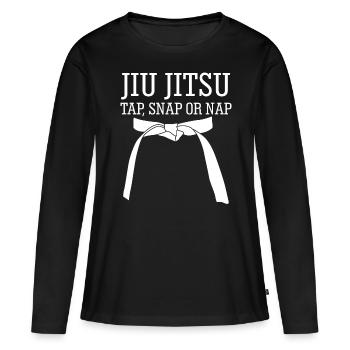 Ju-Jitsu Jiu-Jitsu BJJ Jujutsu - T-shirt manches longues Premium bio Femme - noir - Devant - Julia (174cm)