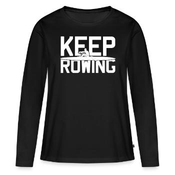 Rowing Boat Rowing Club Paddle - Frauen Premium Bio Langarmshirt - Schwarz - Vorne - Julia (174cm)