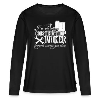 Ouvrier de la construction Directeur de la construction - T-shirt manches longues Premium bio Femme - noir - Devant - Julia (174cm)