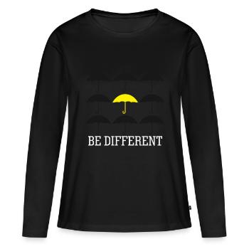 Yellow Umbrella Be different Umbrellas - Frauen Premium Bio Langarmshirt - Schwarz - Vorne - Julia (174cm)
