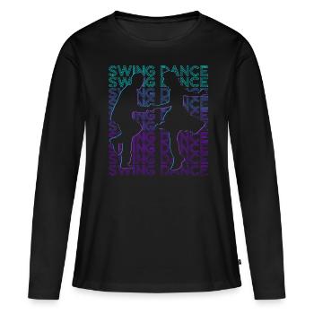Swing Tanz Tanzen Swing Tänzerin Retro - Frauen Premium Bio Langarmshirt - Schwarz - Vorne - Julia (174cm)