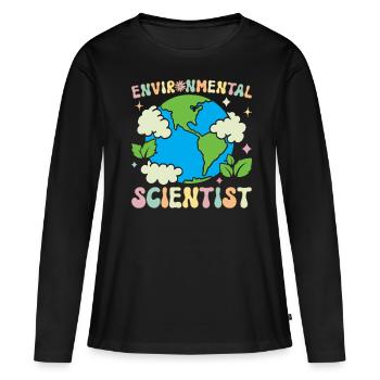 Scientifique de l’environnement Scientifique de l’environnement - T-shirt manches longues Premium bio Femme - noir - Devant - Julia (174cm)