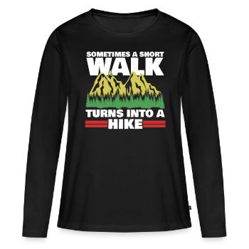Hiking Hike Walk Walking Outdoor - Women's Premium Organic Long Sleeve Shirt - black - Front - Julia (174cm)