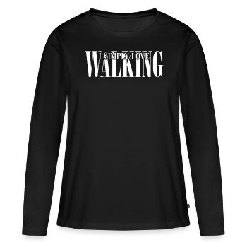 Hiking Hike Outdoor Walk Walking - Women's Premium Organic Long Sleeve Shirt - black - Front - Julia (174cm)