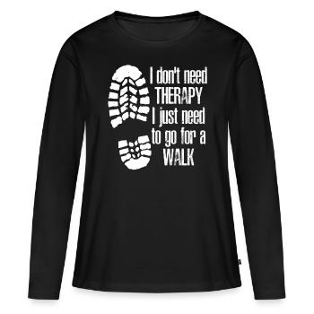 Outdoor Hiking Walk Walking Hike - Women's Premium Organic Long Sleeve Shirt - black - Front - Julia (174cm)